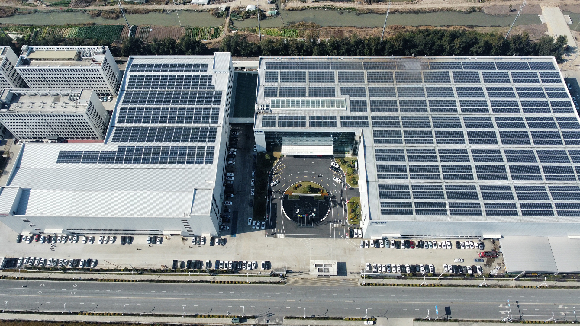 Aerial View of OYANG Solar Powered Industrial Park