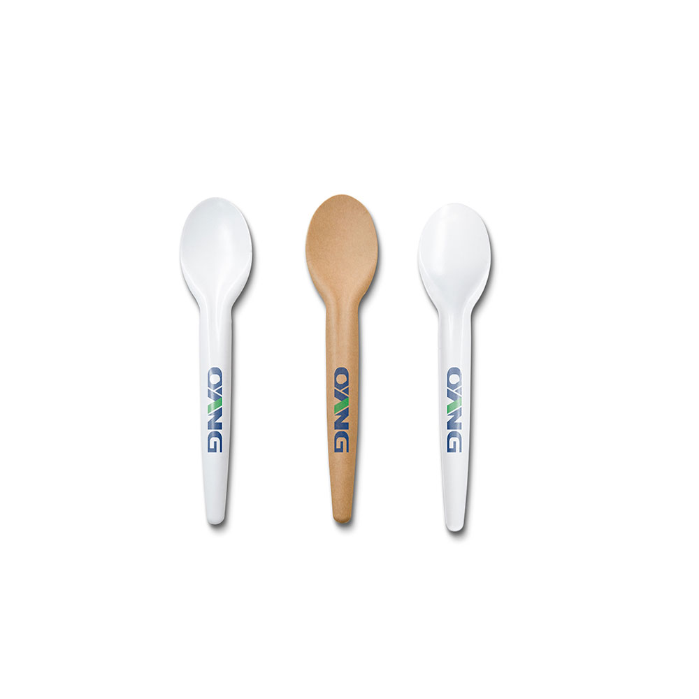 Molded paper spoon
