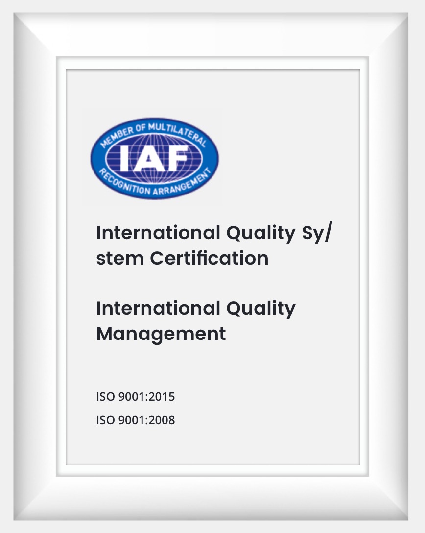 IAF ISO9001 Certificate