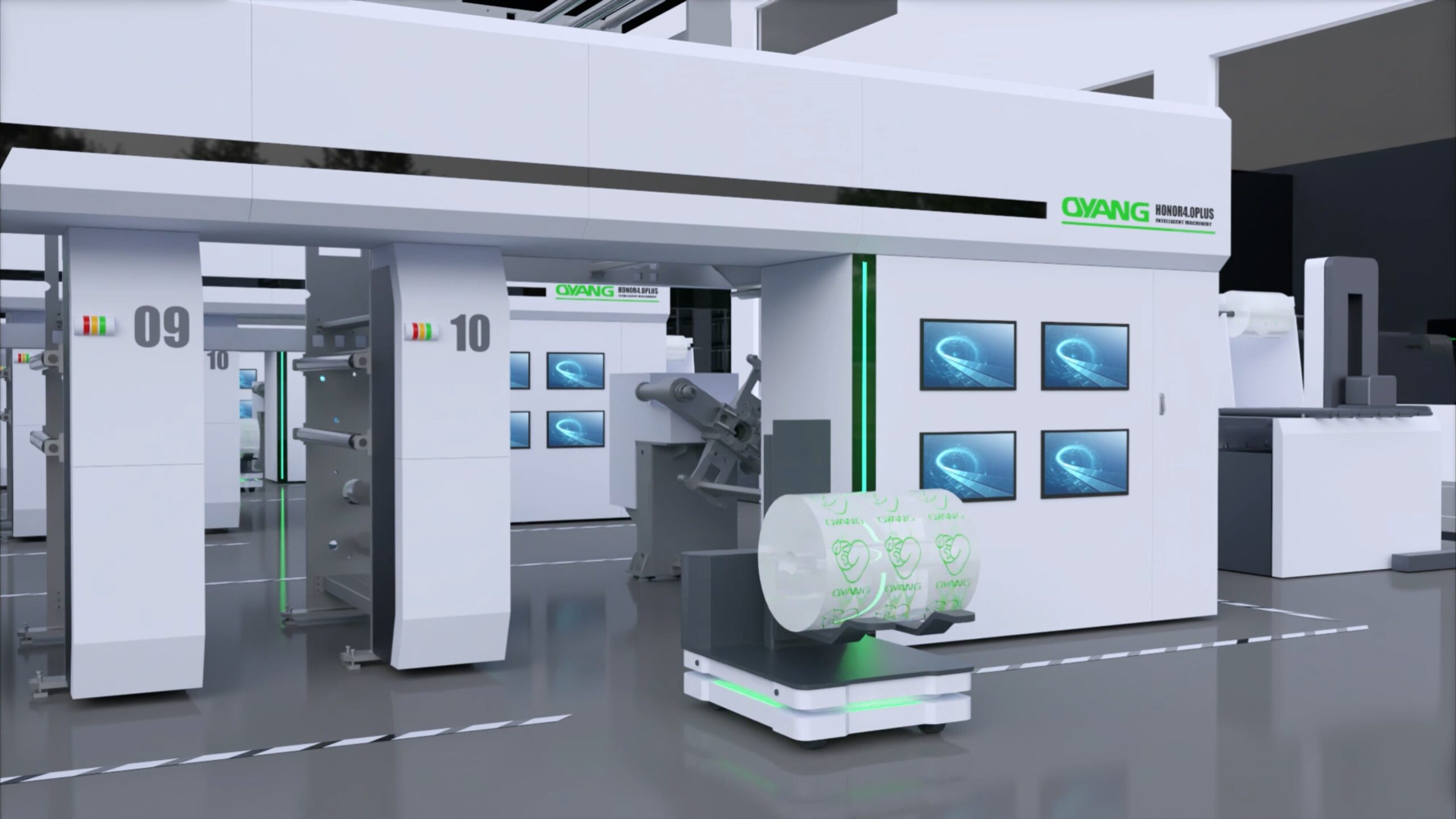 OYANG intelligent converting equipment and AGV material handling