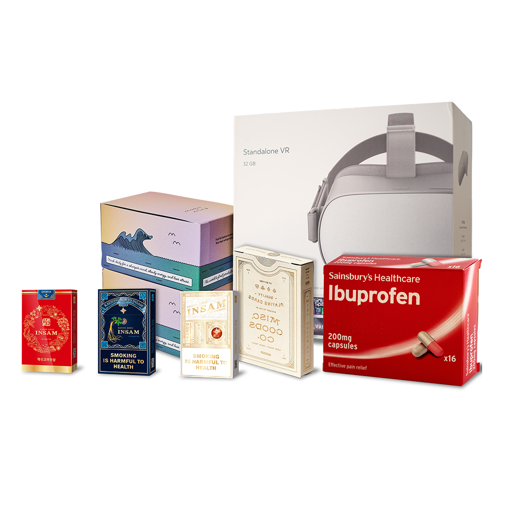 Printed Folding Carton Boxes for Tobacco Pharma and Consumer Electronics