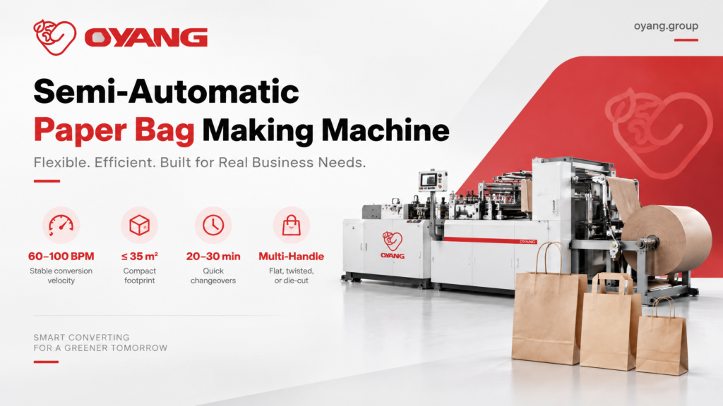 Semi Automatic Paper Bag Making Machine Decentralized Converting & Offline Pasting