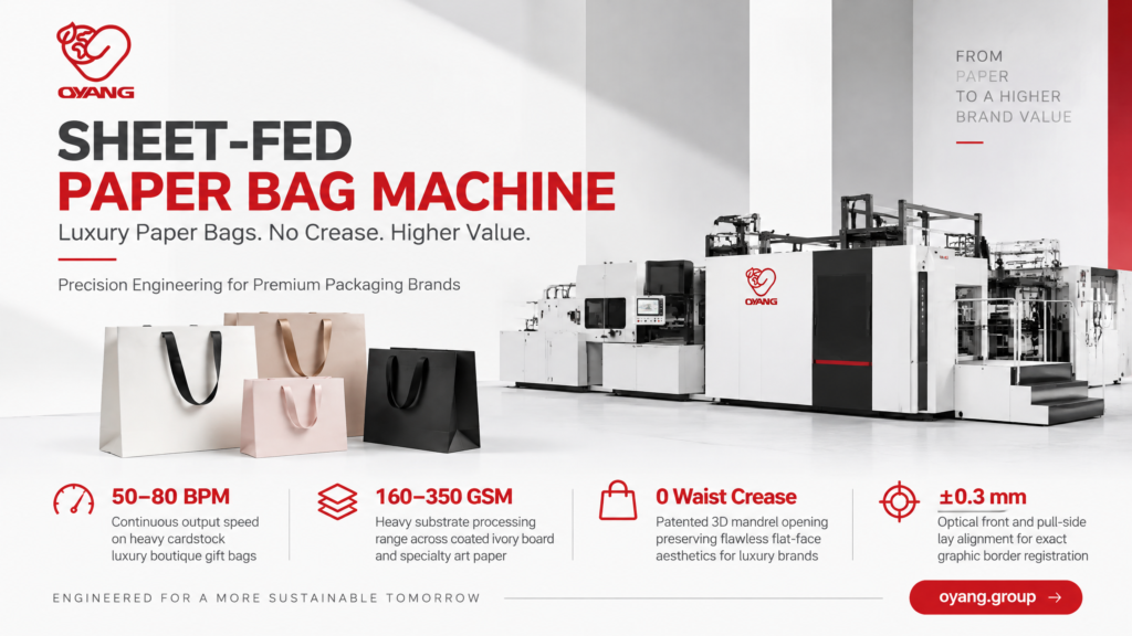 Sheet Fed Paper Bag Making Machine Non-Crease Luxury Box-Bag Kinematics