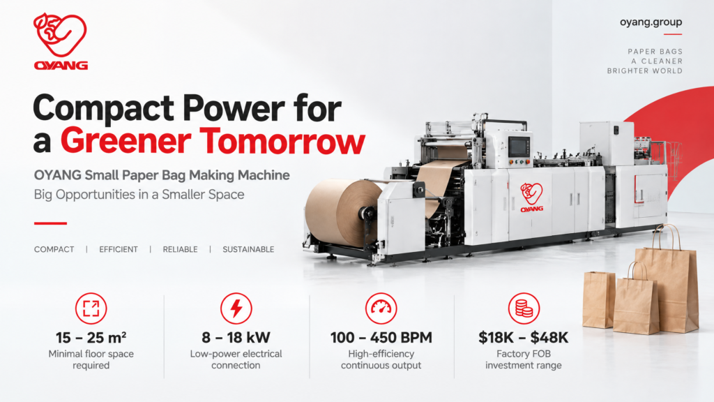 Small Paper Bag Making Machine Compact Footprint & Startup Sizing